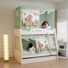 Mosquitero de Cama Triple de Dibujos Animados, Anticaídas, Bloqueador de Luz, Retráctil, Adecuado para Camas Triples Altas y Bajas, Nueva Cortina de Cama Trapezoidal para Estudiantes