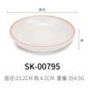 Prato Fundo de Melamina Branco A5 com Flores Circulares Imitação de Porcelana Japonesa Prato de Sopa de Plástico para Vinho Hotel Espessado com Orelhas para Lagosta