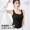 Chaleco de rayas de seda de hielo con almohadilla para el pecho y camisola, prenda exterior, sujetador sin costuras para mujer, camiseta de base de una pieza, top sin mangas de verano
