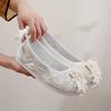 Zapatos Individuales/Zapatos de Algodón, Zapatos Dinastía Han, Forrados de Felpa Peluda, Borlas Bordadas con Perlas, Disfraz Antiguo, Zapatos de Tela Bordados con Fénix, Zapatos de Mujer Dropshipping