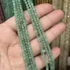 7A Cuarzo Fresa Verde Natural Cuentas Redondas Facetadas Accesorios de Cuentas para Pulsera Semi-Terminada Venta Directa de Fábrica
