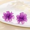 Pendientes de botón de flor tridimensional tejida a mano, frescos de verano, de venta caliente en Europa y Estados Unidos
