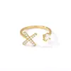 Anillo Abierto de Letra Inicial Z con Circonita de Lujo de Gama Alta Transfronterizo Europeo y Americano Versátil Creativo Simple Anillo Venta al por Mayor