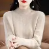 Suéter de Cachemir Transfronterizo para Mujer 2026 Otoño e Invierno Nuevo Estilo Cuello Alto Medio Tejido Grueso Jersey Holgado Moderno y Versátil