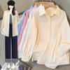 Camisa Básica Sencilla de Manga Larga para Mujer Tallas Grandes con Bolsillos Grandes, Nuevo Estilo Otoño 2026, Top Casual Holgado, Moderno