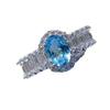 Anillo Nuevo de Plata 925 Incrustado con Peridoto Natural Granate Topacio Rubí Rodeado de Diamantes Modelo 5*7