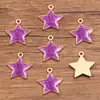 Polvo de Cebolleta DIY Joyería de Aleación Accesorios Pequeños Dorado KC Esmalte Goteo de Aceite Encanto Corazón de Amor Estrella de Cinco Puntas Luna Colgante con Brillo