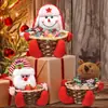 Decorações de Natal Desenho Animado Velhinho Cesta de Doces Crianças Grande Cesta de Presente de Bambu Atmosfera Festiva Decoração de Mesa