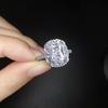 Nueva Moda Europea y Americana Pequeño Diamante de Color Imitación Aguamarina Topacio Color Turmalina Esmeralda Anillo Fila Mujer
