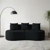 Sofá de Compressão a Vácuo Transfronteiriço, Sofá de Combinação Dupla Curvo para Sala de Estar, Sofá de Tecido com Espuma Integral Cor de Castanha, Removível e Lavável