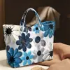 Plataforma independente Temu transfronteiriça nova bolsa de mão à prova d'água PVC+lona para o dia a dia portátil bolsa de ombro bolsa tote