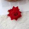 Mini Cabeça de Rosa Flanela Chifre Rosa Chapéu Decoração Fábrica Atacado Flor Artificial Corsage Fazendo Material de Flor Flor de Leque