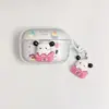Para Sony/Sony LinkBuds S Set de Auriculares Funda Suave Transparente de Dibujos Animados Muñeco Colgante DIY Set Bluetooth