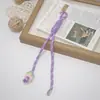 Llavero de Cuerda Tejida con Cuentas de Bloques de Color de Moda Nuevo Cordón Colgante Versátil para Bolso Mochila de Estudiante Adorno