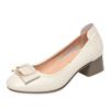 Zapatos Nuevos de Mujer para Primavera y Otoño Dropshipping, Zapatos de Cuero para Mujeres de Mediana Edad, Zapatos Bajos Cómodos de Tacón Grueso, Zapatos Versátiles para Madres