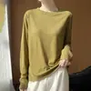 Suéter de Tricô Fino Lyocell Estilo Coreano com Gola Redonda para Mulheres, Nova Coleção Primavera/Verão 2026, Camisa Básica Versátil Simples, Top Elegante