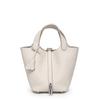 Bolso de Mano Cesta de Comida Nicho de Piel de Vaca de Capa Superior Versión Alta Personalizada para Mujer, Cuero Genuino, Gran Capacidad, Bolso de Mano de Clase Alta