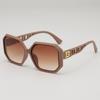 Nuevas Gafas de Sol de Moda con Patilla de Letra Hueca de Montura Grande Poligonal, Degradadas, de Caja, Retro, de Alta Gama, con Protección Solar