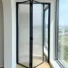 Aleación de Aluminio Puerta Plegable Resistente Tienda Lavado de Autos Tienda de Detallado Automotriz Puerta Corredera Porche Balcón Puerta de Panel de Vidrio