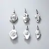 Pingente de Buda sem forma em prata maciça s925 Acessório cultural estilo Xizang DIY para pulseiras, colares, pingentes laterais e chaveiros de sapato