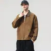 Chaqueta de Trabajo Americana Retro Detroit de Gamuza con Solapa para Hombre 2025 Otoño Nueva Chaqueta Holgada Ropa para Hombre