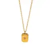 Collar Colgante Geométrico de Acero de Titanio Estilo Lujo Ligero Cadena para Clavícula Estilo Ins para Mujer Acero Inoxidable Simple Moda Chapado en Oro 18K Joyería