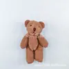 Urso articulado de desenho animado de 12cm, pingente de chaveiro de pelúcia fofo, acessório DIY feito à mão, adorno para roupas, bonecas para atacado