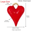 S55 Nuevo Popular Europeo y Americano Concha Corazón Rojo Amor Colgante Pequeño con Zircón