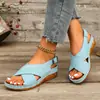 Nuevas Sandalias de Cuña con Tiras Cruzadas 2026 para Mujer, Verano, Comercio Exterior Transfronterizo, Talla Grande, Sandalias Ligeras de Suela Gruesa al por Mayor 43
