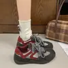 Nuevos zapatos atléticos y casuales para mujer 2026, punta redonda retro, suela gruesa, bloques de color de otoño, antideslizantes, versátiles de lona