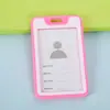 Portatarjetas Rígido Transparente Vertical de Doble Cara Tarjeta de Estudiante Identificación de Trabajo Lanyard Color Caramelo Impermeable Insignia de Trabajo A4