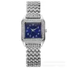 Item de moda popular de comércio exterior transfronteiriço: Relógio feminino quadrado com algarismos romanos e diamantes, conjunto de relógios de quartzo atacado