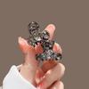 Exquisito Clip de Cristal Negro tamaño pequeño Clip de Flequillo para Cabello Fragmentado de Alta Gama Clip Lateral Horquilla Clip Superior para la Parte Posterior de la Cabeza Horquilla para Mujeres