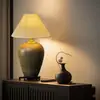 Estilo Wabi-Sabi Nova Luminária de Mesa Decorativa Chinoiserie para Estudo Quarto Pousada Normcore Japonês Vaso de Cerâmica Luminária de Mesa Retro para Cabeceira Sala de Estar