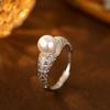 Anillo de Perlas Hierba Tang de Plata S925 Árbol Banyan Lujo Ligero para Mujer Sensación de Alta Gama Moda Industria Pesada Anillo Retro para Dedo Anillo de Moda