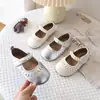 Primavera de 2026 Novo Estilo Coreano Moda Feminina Versátil Simples Laço Renda Sapatos Individuais Velcro Princesa Sapatos de Couro