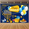 Amazon Transfronteiriço Hanukkah Judaico Castiçal Banner Decorativo Tecido de Fundo Fotografia Suprimentos de Festa Tecido de Fundo