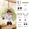 Kit de material para boneca de casca de fruta natural, conjunto combinando de pingentes de boneca com cabelo cacheado para casal, boneca de casca de fruta DIY