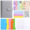 Carpeta A6 Transfronteriza Bolsa con Cremallera Cuaderno Macaron PU Hojas Sueltas Sobre Manual de Presupuesto en Efectivo