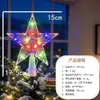 Vários Tipos de Estrelas Transparentes de Plástico Luminosas para Topo de Árvore de Natal com Luz Quente, Luzes Coloridas Piscantes e Decorações Luminosas para Topo de Árvore de Natal em Formato de Estrelas de Cinco Pontas