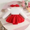 Vestido de Manga Larga Transfronterizo para Bebé con Corazón Grande 3D, Diadema, Otoño e Invierno, Niña de 0 a 1 Año, Falda de Lana con Abertura en la Entrepierna