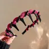 Diadema Ondulada de Gama Alta, Diadema Negra de Moda, Elegante Textura Estilo Chanel, Diadema Antideslizante Dentada, Accesorio para el Cabello