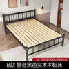 Cama de hierro forjado cama doble uso doméstico engrosada elevada reforzada cama de hierro persona individual cama de acero inoxidable simple habitación de alquiler cama con estructura de hierro