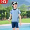 Trajes de baño para niños, de dos piezas, para niños pequeños y mayores, adolescentes, trajes de baño de entrenamiento profesional, nuevo modelo 2026 con protección solar