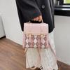 Bolso para Niña con Forma de Corazón Romboidal de Color Contrastante Mochila Nueva 2025 Mochila Pequeña Linda Estilo Coreano Bolso Pequeño Cruzado Bolso Escolar Pequeño