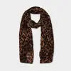 Lenço fino de seda com estampa de leopardo retrô simples, acessório de lenço estilo "old money" descontraído para mulheres, novo lenço de seda outono 2026 52270