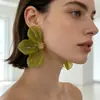 Estilo Vintage Retro Francés Hong Kong Monet Medieval Clip para Oreja Pendientes de Perla Pendientes Verdes Joyería Femenina para Orejas