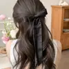 Clip de resorte de cinta larga con lazo tridimensional de satén estilo coreano, nuevo y dulce accesorio para el cabello de alta gama para la parte posterior de la cabeza