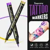 Tatuaje Temporal Personalizado Pincel para Pintar la Piel Impermeable Punta Suave Marcador para Pintura Corporal Fiesta Navideña DIY