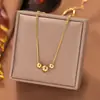 Collares Wholesale Transfronterizos Europeos y Americanos, Collares de Acero de Titanio de Doble Capa con Cuentas de la Fortuna para Mujer, Diseño de Moda y Versátil Que No Se Desvanece